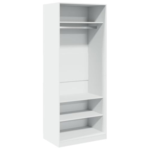 vidaXL Kleiderschrank, Garderobenschrank mit Stauraum, Schrank Mehrzweckschrank für Schlafzimmer, Flurschrank Offen, Weiß Holzwerkstoff