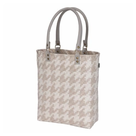 [DL] Mayfair Shopper Pale Grey with Champagne Pattern Size XS with Long PU Handles