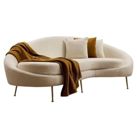 Menzzo Santorin Ecksofa, rechts, mit 2 Kissen, Stoff, cremeweiß