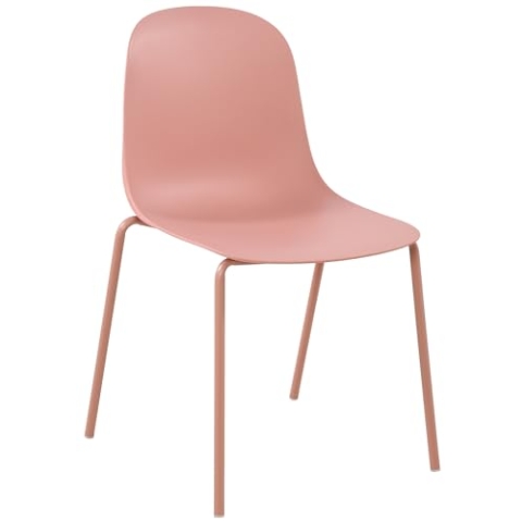 CLP Stapelstuhl Hardin I Gartenstuhl absolut wetterfest und UV-beständig I Stuhlgestell aus pulverbeschichtetem Stahl I Outdoorstuhl, Farbe:pink