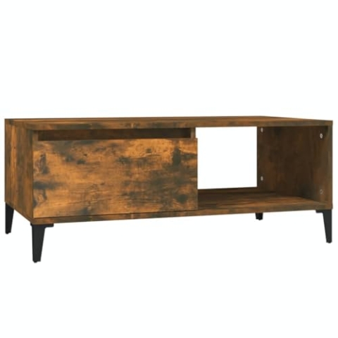 vidaXL Couchtisch Beistelltisch Wohnzimmertisch Sofatisch Teetisch Kaffeetisch Tisch Wohnzimmer Räuchereiche 90x50x36,5cm Holzwerkstoff