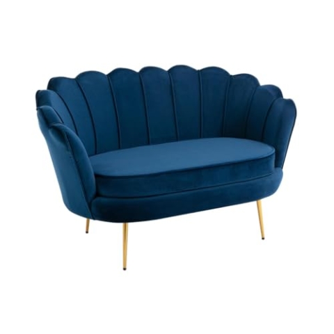 Vente-unique - Dandelion 2-Sitzer-Sofa aus Samt, Nachtblau