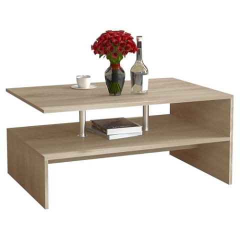 VCM Holz Couchtisch Sofatisch Wohnzimmertisch Beistelltisch Kaffeetisch Maliso L Sonoma-Eiche