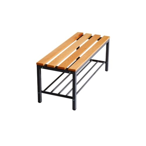 furni24 Bank Umkleidebank, Sitzbank für Umkleideräume mit Schuhrost BxHxT: 100x42x40 cm, Umkleidesitzbank, Umkleidebank, Garderobenbank, Sportbank, Bank mit Echtholz für Fitnessstudio