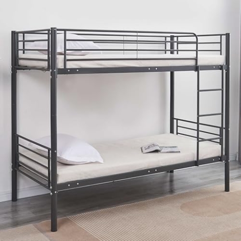 Emob Dixie Etagenbett 90x200cm - Metall - Mattschwarz (Schwarz)
