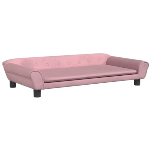 vidaXL Kindersofa, Couch für Kinder, Kindercouch mit runden Kanten, Kindersessel Minisofa Polstersofa Kindermöbel Sofa Kinderzimmer, Rosa Samt