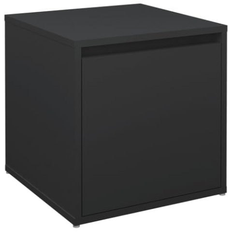 vidaXL Schubladenbox, Aufbewahrungsbox mit viel Stauraum für Zeitschriften Bücher DVDs, Schreibtisch Organizer für Büro Wohnzimmer, Schwarz Holzwerkstoff