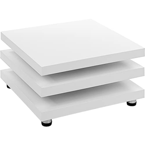 STILISTA® Couchtisch 360° schwenkbare Tischplatten, Cube-Design, Verschiedene Größen und Farben, 60 x 60 cm matt weiß
