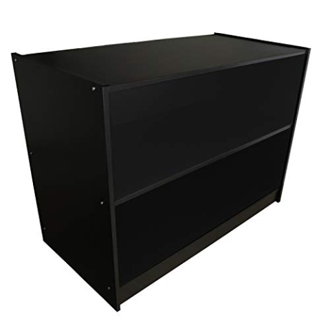 MonsterShop Laden-Theke Verkaufstheke Verkaufstisch Theke Tresen Empfang Rezeption Büronöbel Ladenmöbel 120cm B x 60cm T x 90cm H in Schwarz