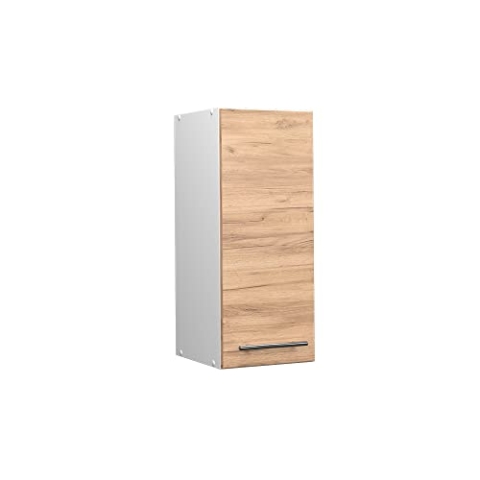 Vicco Hängeschrank Fame-Line, hängender Küchenschrank, Goldkraft Eiche/Weiß, 30 cm