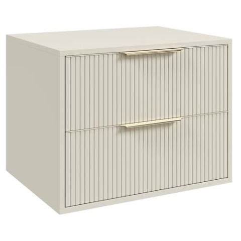 Badplaats B.V. Waschbeckenschrank Rimini 60 cm - Beige - Badezimmermöbel mit Schubladen