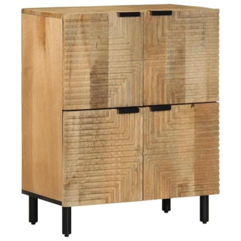 vidaXL Sideboard Braun 60x33x75 cm Massivholz Mango, Schrank, Aufbewahrungsschrank, Beistellschrank, Lagerschrank, Highboard, Home-Organizer