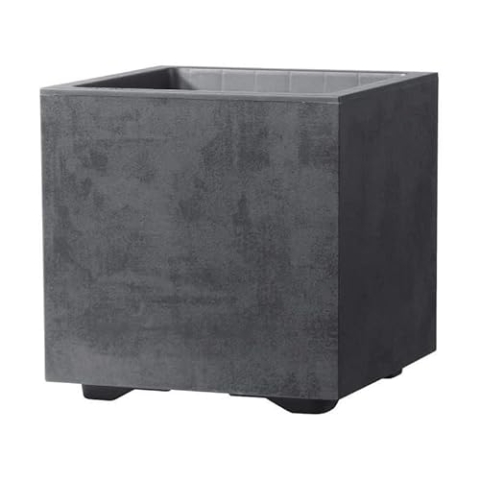 Deroma Blumentopf Cube Millennium R – Anthrazit – mit Wasserspeicher – 25 cm