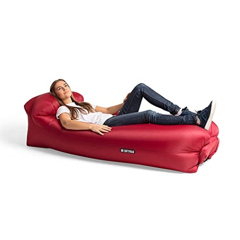 Softybag ORIGINAL Aufblasbares Sofa - Air Lounger - Luftsofa Outdoor - Sommer Gadgets Luft Sofa Couch - Strandliege Aufblasbar Luftsack Outdoor Strandsack Luft (Chili Red)