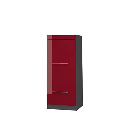 Vicco Mikrowellenschrank Fame-Line, Bordeaux Hochglanz/Anthrazit, 60 cm