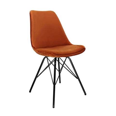 Kick Collection Esszimmerstühl Velvet - Samt - Orange - Modern und Hochwertig - Samtstoff und Metall - Erhältlich in vielen Farben