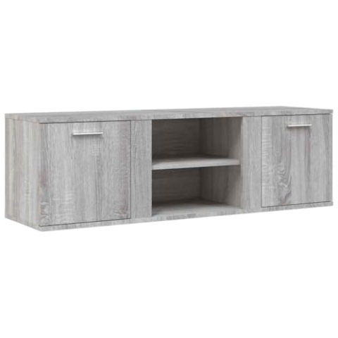 vidaXL TV Schrank, Fernsehschrank mit viel Stauraum, Lowboard für Wohnzimmer, Fernsehtisch TV Möbel HiFi Schrank, Grau Sonoma Holzwerkstoff