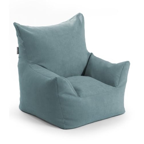 mokebo Kindersessel mit Stoffbezug 'Der Pausenheld', Sitzsack Kinder mit Füllung, auch als Lesesessel oder Sitzkissen fürs Kinderzimmer, Kindersitzsack oder Sessel für Kinder in Petrol, Blau