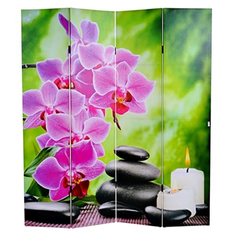 Mendler LED-Paravent Stones, Trennwand Raumteiler, Timer netzbetrieben 180x160cm 2 LEDs