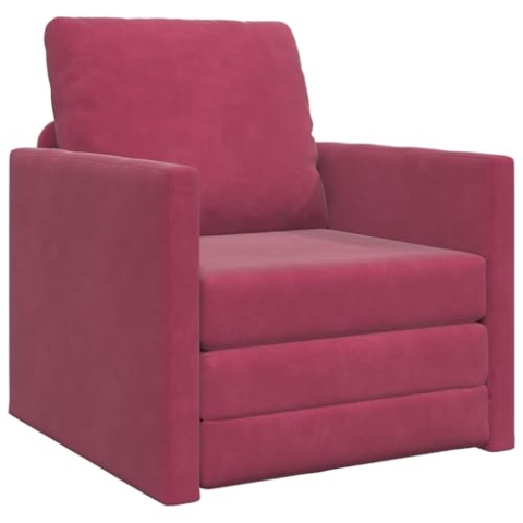 vidaXL Sofa-Bett 2-in-1 Weinrot 74x77x81 cm Velour