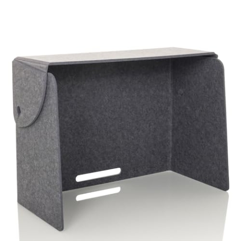 hjh OFFICE Sichtschutz Schreibtisch FLEXMIUT FOLD Faltbare Tisch-Trennwand, Schalldämmender Schreibtischteiler tragbar, Grau