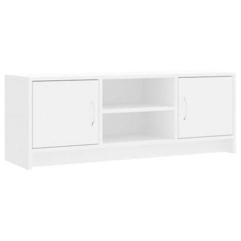 vidaXL TV Schrank, Fernsehschrank mit viel Stauraum, Lowboard für Fernseher Wohnzimmer, Fernsehtisch HiFi Schrank TV Möbel, Weiß Holzwerkstoff