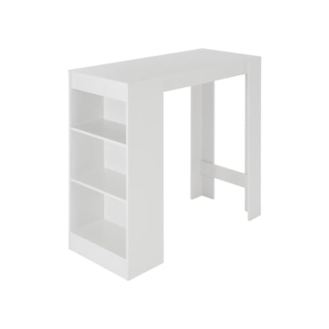 ML-Design Bartisch mit 3 Ablageflächen, 110x50x103 cm, Weiß, aus Holz, modernes Design, Stehtisch mit 3 Regalablagen, Tresentisch Bistrotisch Bartheke Küchentisch Schreibtisch Loungetisch Küchentheke