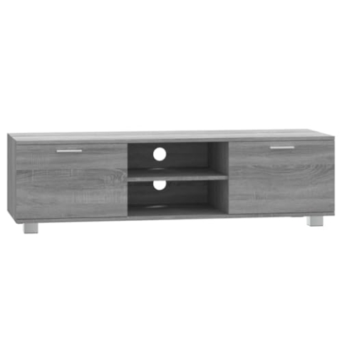 vidaXL TV Schrank TV Möbel Lowboard Fernsehschrank TV Tisch Beistellschrank HiFi-Schrank mit 4 Fächern Grau Sonoma 140x40,5x35cm Holzwerkstoff