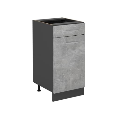 Vicco Küchenunterschrank R-Line, Schubladenschrank für die Küche, Beton, 40 cm ohne Arbeitsplatte