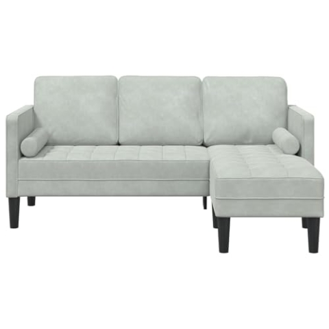 vidaXL 3-Sitzer Helles Graues Sofa | Ergonomisches Design | Fleckenresistent | Polyester | Bequeme Sitzgelegenheit | Für Wohnzimmer | Modern | Rechteckige Möbel | Für Innen