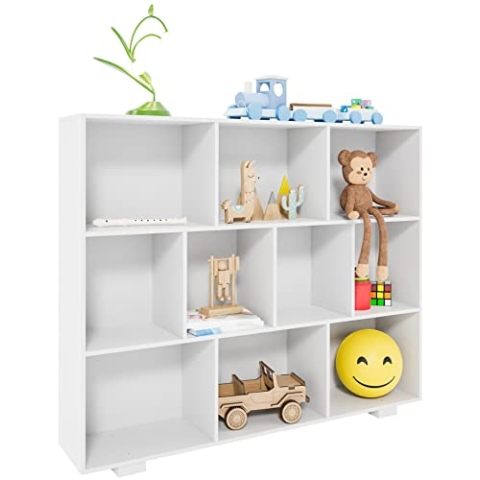 CLP Regal Peoria Mit Vielen Ablageflächen I Dekoratives Bücherregal I Wandregal Aus MDF, Farbe:weiß