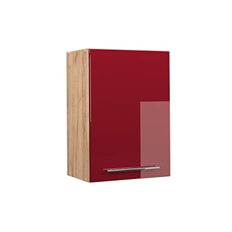 Vicco Hängeschrank Fame-Line, Bordeaux Hochglanz/Goldkraft Eiche, 50 cm