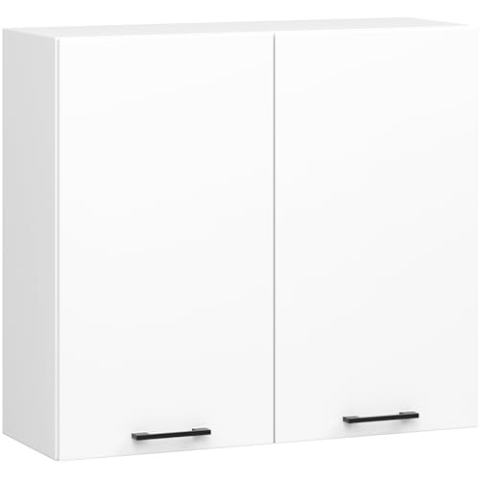 AKORD Küchen-Hängeschrank OLIWIA H720 80 cm | mit 2 Türen | Küchenschränke | Geräumig | Für eine kleine Küche | Für eine Küchenzeile | Als Teil eines Sets | B80 x H72 x T30 cm | 21,10 kg | Weiß