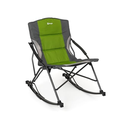 BERGER Soria Schaukelstuhl Outdoor | Klappbarer Campingstuhl für Balkon Garten | Stabiler Klappstuhl Camping Stuhl faltbar mit Sicherheitsstopper & Tragetasche | Wetterfest & belastbar bis 120 kg