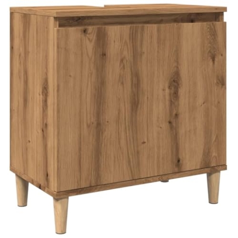 vidaXL Waschbeckenunterschrank, Waschtischunterschrank mit Stauraum, Unterschrank Holzbeine für Badezimmer, Badschrank Badezimmerschrank, Artisan-Eiche Holzwerkstoff