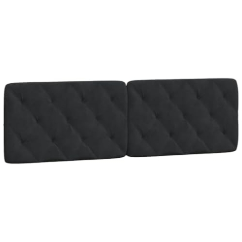 vidaXL Kissen für Kopfteil, Wandpolster Polsterpaneel Bettkopfteil, Rückenkissen Polsterkopfteil Wandkissen Schlafzimmer, Schwarz 160cm Samt