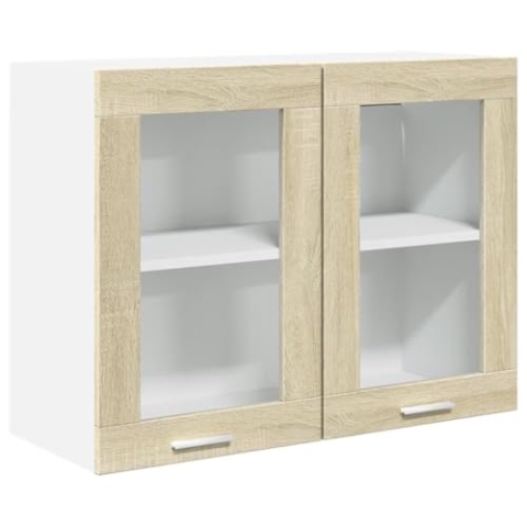 vidaXL Hängeglasschrank Lyon Sonoma-Eiche 80x31x60 cm Holzwerkstoff