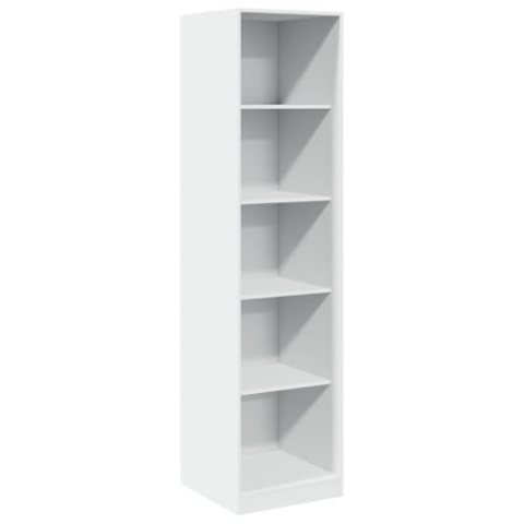 vidaXL Kleiderschrank, Garderobenschrank mit 5 Fächern, Schrank Mehrzweckschrank für Schlafzimmer, Flurschrank Offen, Weiß Holzwerkstoff