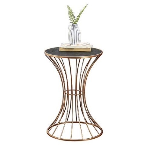 [en.casa] Metall Beistelltisch 'Sablier' in Stundenglas-Form Kupfer Couchtisch Sofatisch Wohnzimmertisch Metalltisch