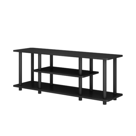 Vicco Lowboard Cesaro, Fernsehtisch, Schwarz, 110 x 41.5 cm mit offenen Regalen