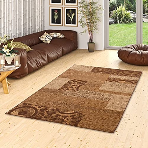 Trendline Teppich Patchwork Beige Braun in 4 Größen