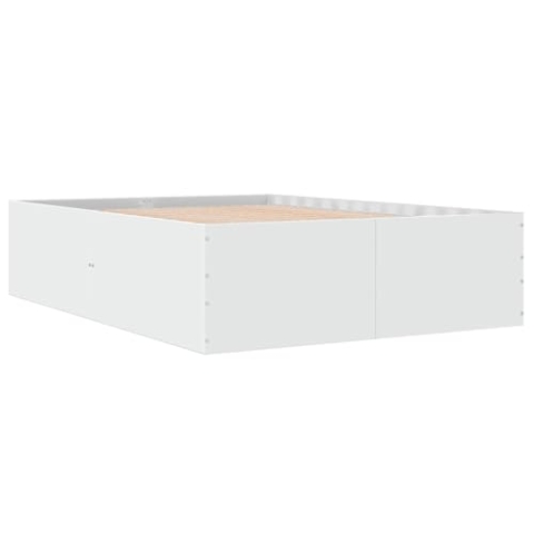 vidaXL Bettgestell, Bett Doppelbett für Schlafzimmer, Bettrahmen mit Lattenrost, Schlafzimmerbett Modernes Design, Weiß 120x190cm Holzwerkstoff