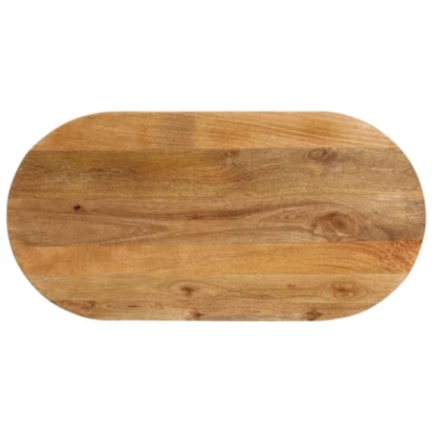 vidaXL Tischplatte, Holzplatte für Tisch Esstisch Couchtisch, Ersatztischplatte Massivholzplatte, 90x40x2,5cm Oval Massivholz Mango