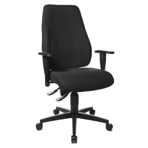 Topstar LT0BK BC0 Bürostuhl Lady Sitness schwarz mit höhenverstellbaren Armlehnen, 111 x 56 x 45