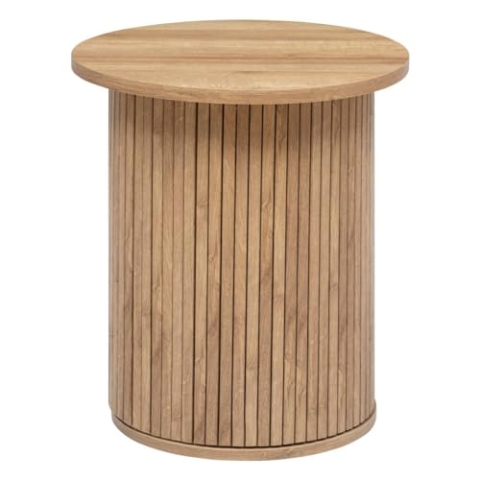 Atmosphera - Kaffeetisch Colva Furnier mit Holzeffekt - D.45 cm - Naturholz