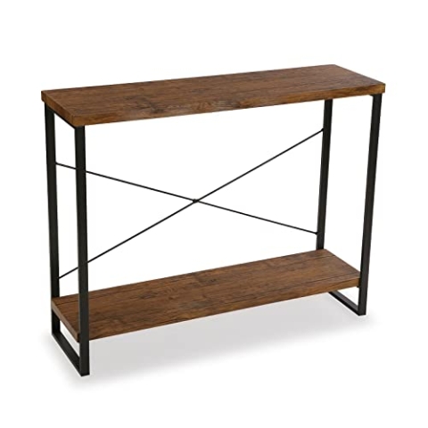 Versa Taline Schmales Möbelstück für den Eingangsbereich oder Flur, Moderner Konsolentisch, Maßnahmen (H x L x B) 80 x 30 x 100 cm, Holz und Metall, Farbe: Schwarz