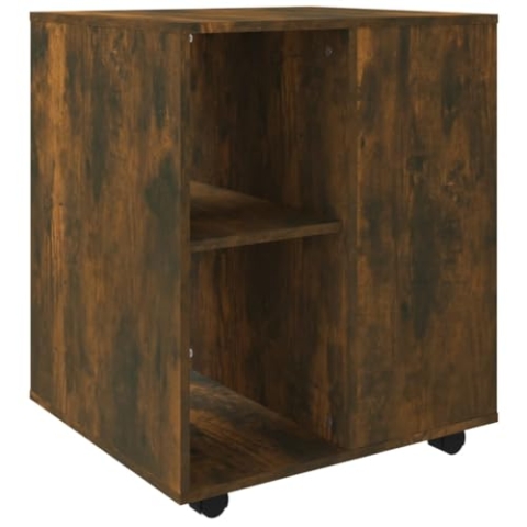 vidaXL Rollschrank, Rollcontainer mit viel Stauraum, Aktenschrank mit Rollen, Büroschrank Bürocontainer Schrank, Räuchereiche Holzwerkstoff