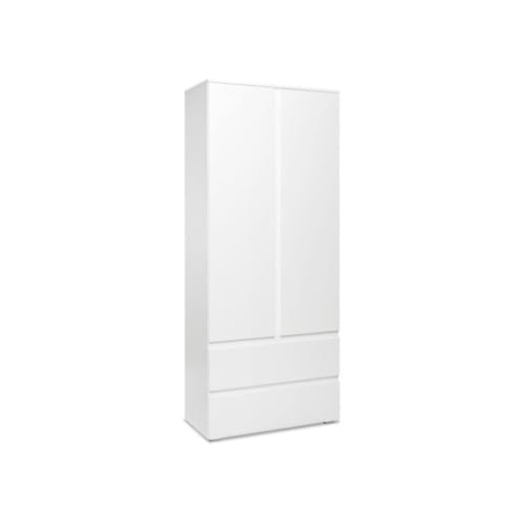 Mehrzweckschrank (B/H/T: 80 x 191 x 40 cm) griffloses Design, weiß matt