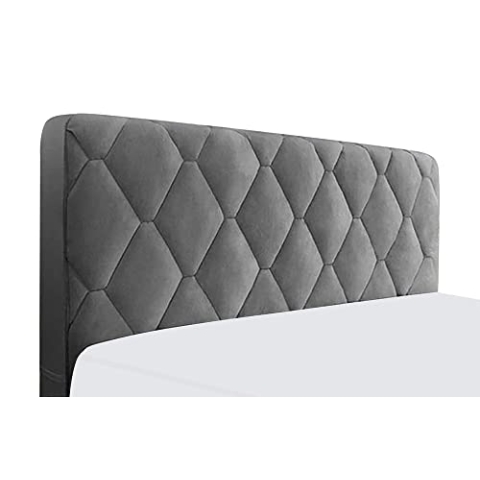 WSGJHB Bett Kopfteil Bezug Bettkopfteil Hussen Kopfteilbezug Staubdicht Verdicken Gesteppt Einfarbig Baumwolle Kopfbedeckungen Kopfende Bettdecke, Grau,180cm(71inch)