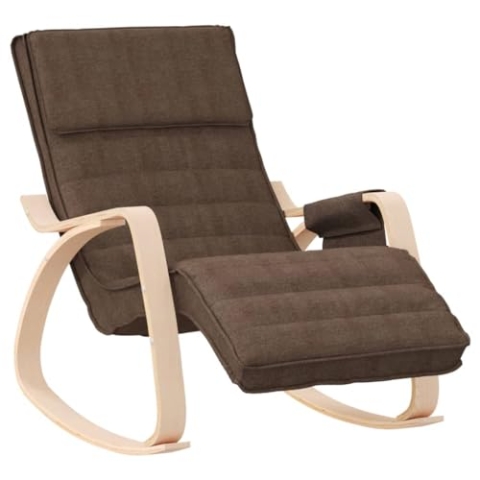 vidaXL Schaukelstuhl Relaxstuhl Schwingstuhl Ruhesessel Loungesessel Sessel Schwingsessel Polstersessel Schaukelsessel Wohnzimmer Dunkelbraun Stoff